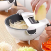 Multifunctional 9-in-1 Vegetable and Fruit Shredder & Slicer with Drain Basket