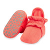 ORGANIC COTTON GRIPPER BABY BOOTIE - CORAL